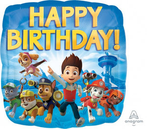45cm Paw Patrol Happy Birthday Square Foil Balloon UNINFLATED