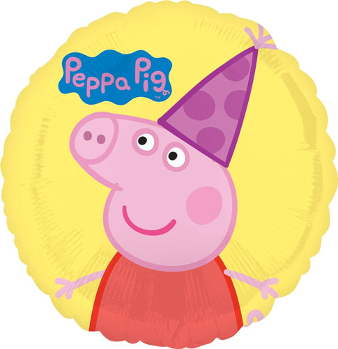 45cm Peppa Pig Round Foil Balloon UNINFLATED