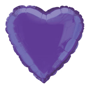 45cm Purple Heart Foil Balloon UNINFLATED