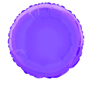 45cm Purple Round Foil Balloon UNINFLATED