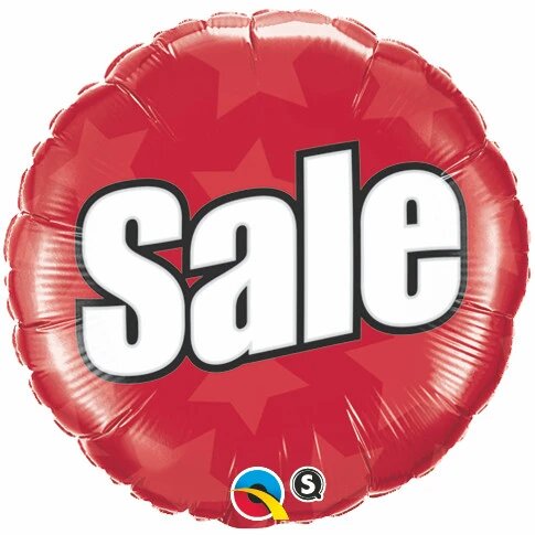 45cm Red Sale Round Foil Balloon UNINFLATED
