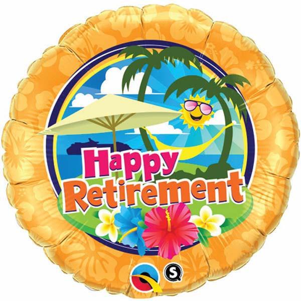 45cm Retirement Sunshine Round Foil Balloon UNINFLATED