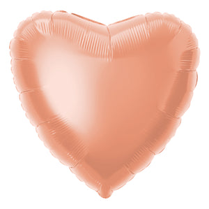 45cm Rose Gold Heart Foil Balloon UNINFLATED