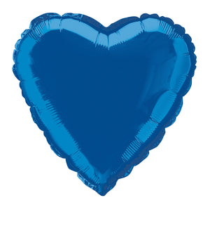 45cm Royal Blue Heart Foil Balloon UNINFLATED
