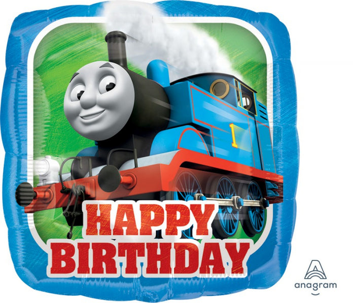 45cm Thomas the Tank Engine Happy Birthday Square Foil Balloon UNINFLATED