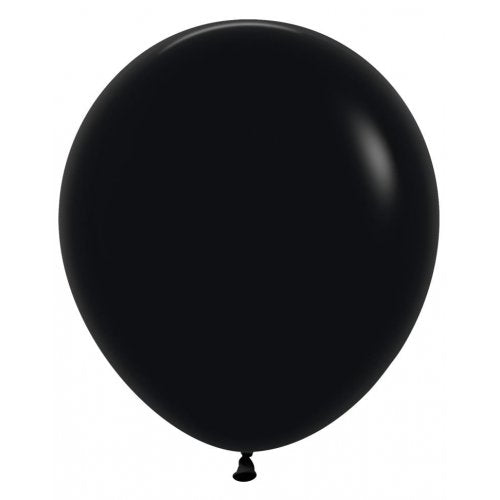 46 CM Round Fashion Black Sempertex Plain Latex Balloon UNINFLATED