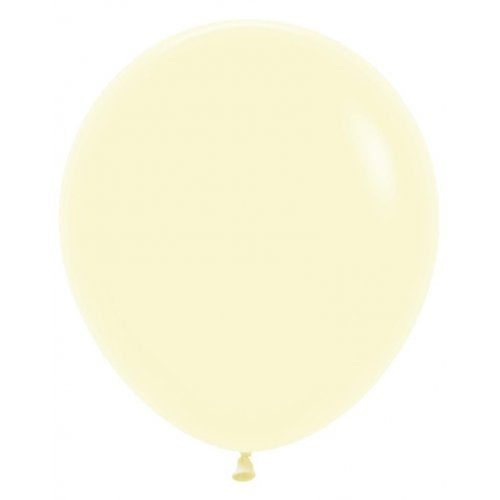 46 CM Round Matte Pastel Yellow Sempertex Plain Latex Balloon UNINFLATED