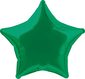 50cm Green Star Foil Balloon UNINFLATED