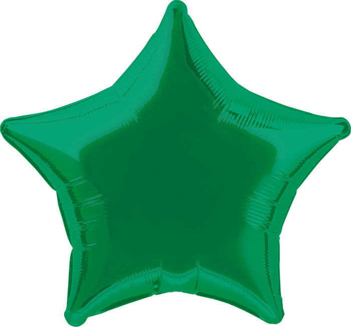 50cm Green Star Foil Balloon UNINFLATED