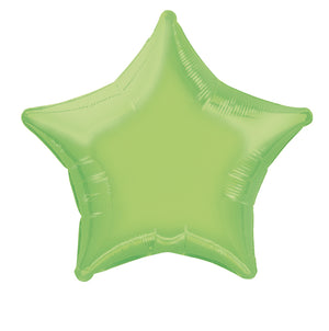 50cm Lime Green Star Foil Balloon UNINFLATED