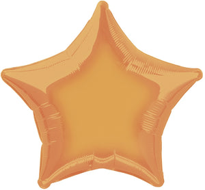 50cm Orange Star Foil Balloon UNINFLATED