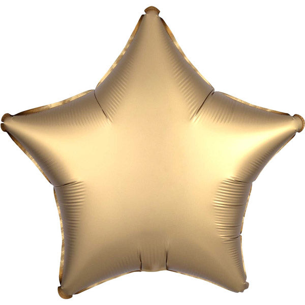 50cm Satin Luxe Gold Star Foil Balloon UNINFLATED