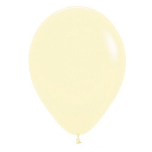 5 Inch Round Matte Pastel Yellow Sempertex Plain Latex Balloons UNINFLATED