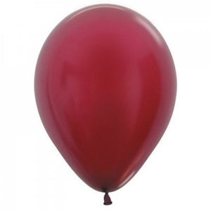 5 Inch Round Metallic Burgundy Sempertex Plain Latex Balloons UNINFLATED