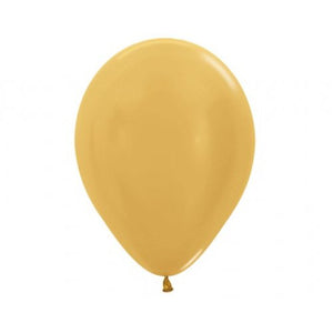 5 Inch Round Metallic Gold Sempertex Plain Latex Balloons UNINFLATED