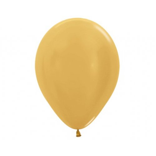 5 Inch Round Metallic Gold Sempertex Plain Latex Balloons UNINFLATED