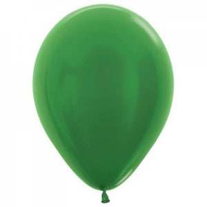 5 Inch Round Metallic Green Sempertex Plain Latex Balloons UNINFLATED