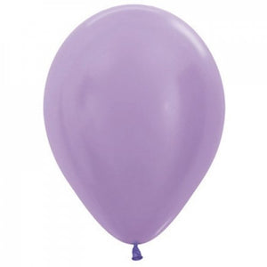 5 Inch Round Metallic Lilac Sempertex Plain Latex Balloons UNINFLATED