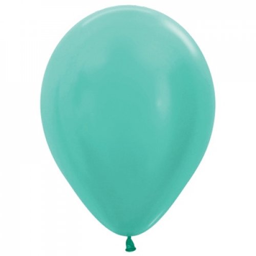 5 Inch Round Metallic Mint Green Pack of 100 Sempertex Plain Latex Balloons UNINFLATED