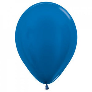 5 Inch Round Metallic Royal Blue Sempertex Plain Latex Balloons UNINFLATED