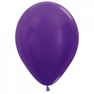 5 Inch Round Metallic Violet Sempertex Plain Latex Balloons UNINFLATED