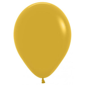 5 Inch Round Mustard Sempertex Plain Latex Balloons UNINFLATED