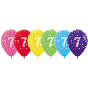 11 Inch Round 7 Fashion Assorted Sempertex Printed Latex Balloons UNINFLATED