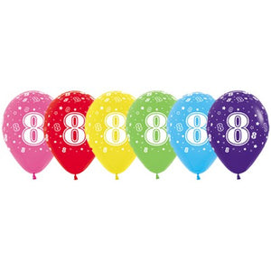 11 Inch Printed 8 Fashion Assorted Sempertex Latex Balloon UNINFLATED