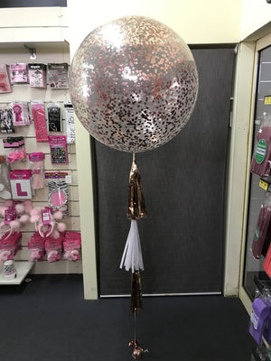 Giant 90cm (3ft) Confetti Balloon with One Tassel each