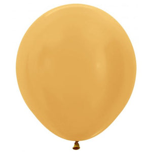 46 CM Round Metallic Gold Sempertex Plain Latex Balloon UNINFLATED