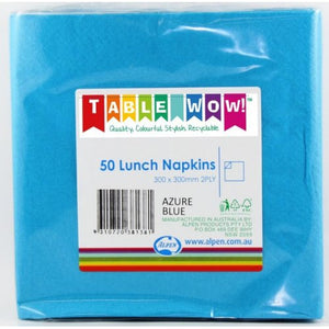 Azure Blue Lunch Napkins - Pack of 50