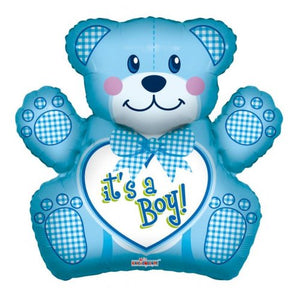 Baby Boy Bear SuperShape Foil Balloon UNINFLATED