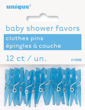 Baby Clothes Pins Blue Party Favors