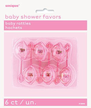 Baby Rattles Pink Party Favors