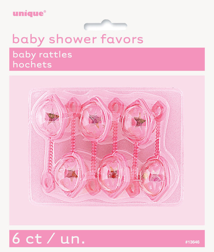 Baby Rattles Pink Party Favors