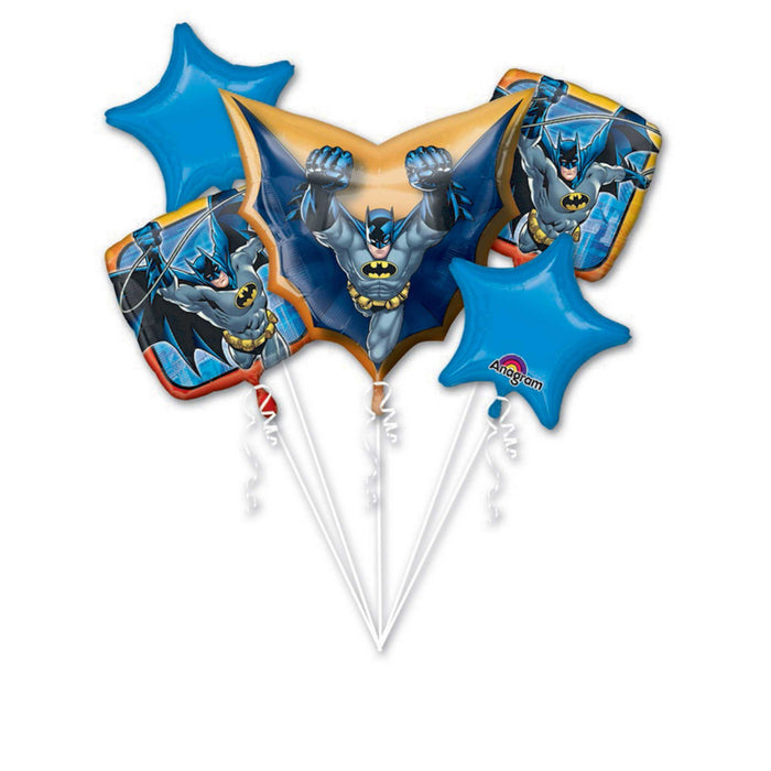 Batman Cape Foil Balloon Bouquet UNINFLATED - Pack of 5