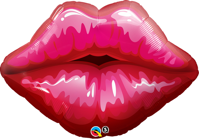 Big Red Kissey Lips SuperShape Foil Balloon UNINFLATED