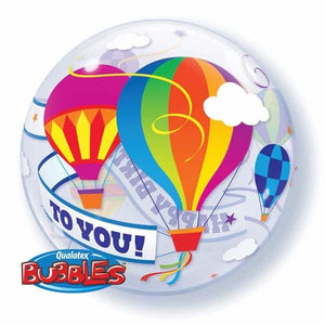 Birthday Hot Air Balloon Ride 22 Inch Qualatex Bubble Balloon UNINFLATED