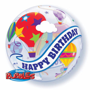 Birthday Hot Air Balloon Ride 22 Inch Qualatex Bubble Balloon UNINFLATED