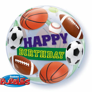 Birthday Sport Balls 22 Inch Qualatex Bubble Balloon UNINFLATED