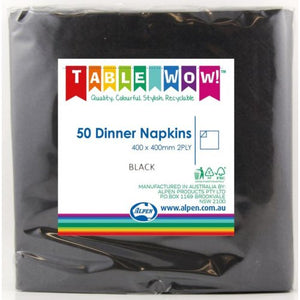 Black Dinner Napkins - Pack of 50