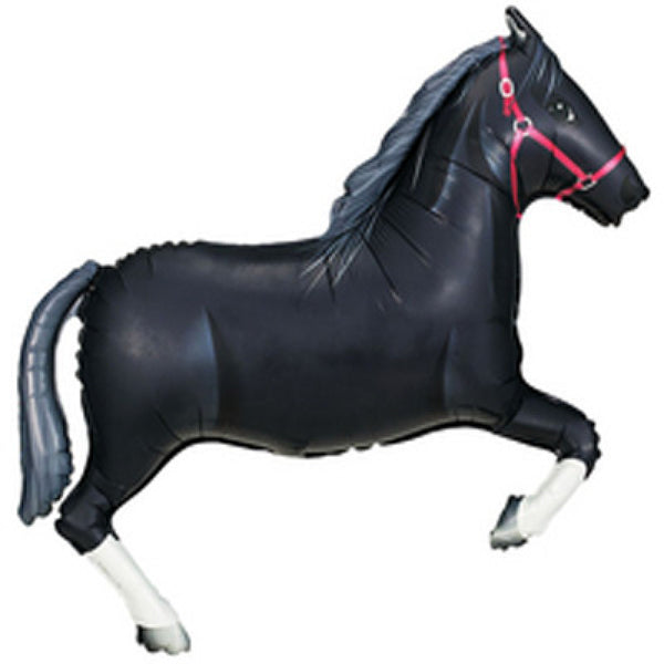 Black Horse SuperShape Foil Balloon UNINFLATED