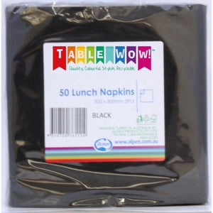 Black Lunch Napkins - Pack of 50