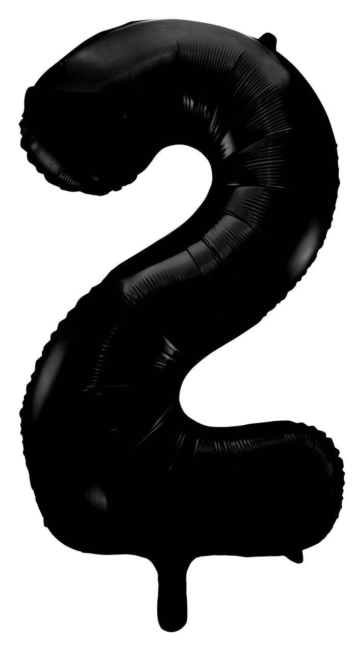 Black Number 2 Supershape 86cm Foil Balloon UNINFLATED