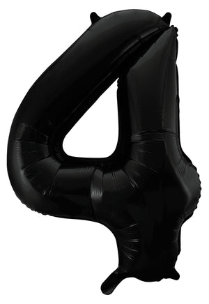 Black Number 4 Supershape 86cm Foil Balloon UNINFLATED