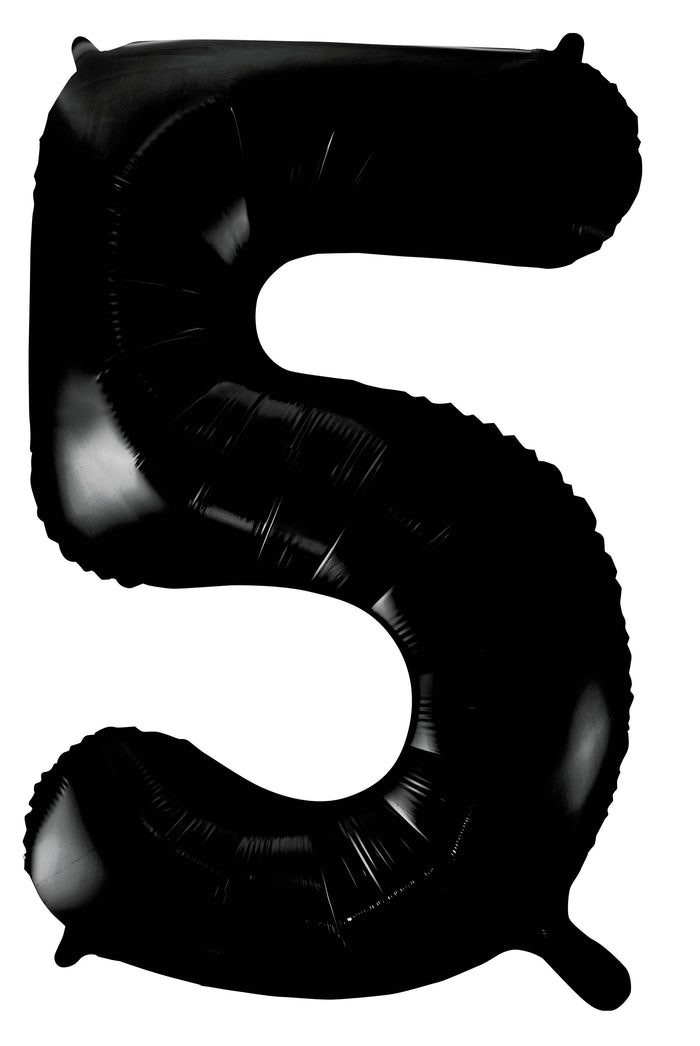 Black Number 5 Supershape 86cm Foil Balloon UNINFLATED