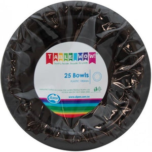 Black Plastic Bowls - Pack of 20
