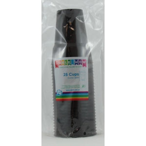 Black Plastic Cups - Pack of 20
