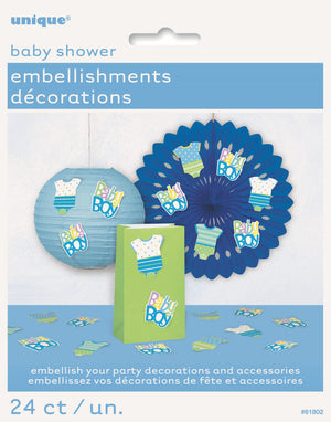 Blue Dots Baby Shower Embellishments