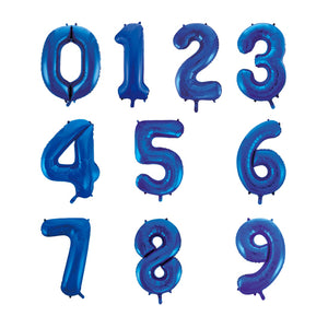 Blue Helium Inflated Number Foil Balloon each